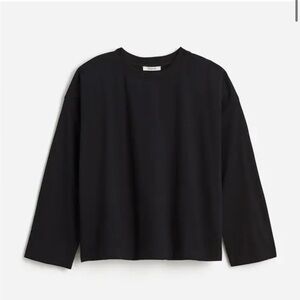 Madewell Easy Crewneck Long-Sleeve Tee Black XS